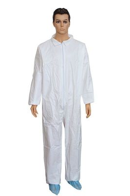 DuPont Tyvek Pintura blanca desechable Hazmat Tychemical Trabajo de cubierta Calderas Traje de seguridad de trabajo con collar de capucha