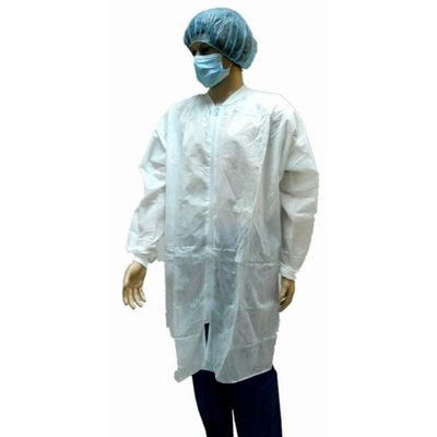 Elástico de manguera de cremallera cinta mágica Velco bolsillos no tejidos de chaqueta de laboratorio de PP para M L XL XXL Tamaños