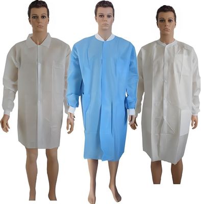 Puñaladas de pulsera de punto SMS Lab Coat con estructura frontal abierta y bolsillos botones de chasquido