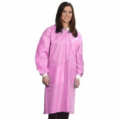 Abrigos de laboratorio desechables para adultos SMS 40GSM longitud de rodilla con puños V601 y cuello Mao