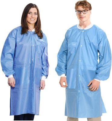 chaqueta desechable chaqueta de laboratorio con accesorios de etiqueta y estructura de frente abierta de EPI