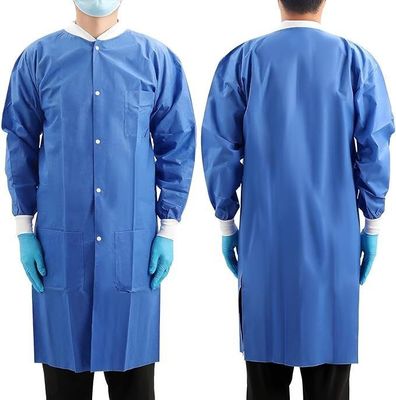 chaqueta desechable chaqueta de laboratorio con accesorios de etiqueta y estructura de frente abierta de EPI