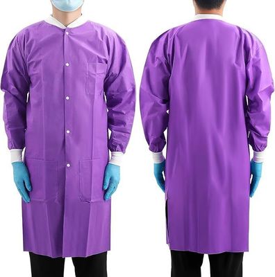 chaqueta desechable chaqueta de laboratorio con accesorios de etiqueta y estructura de frente abierta de EPI