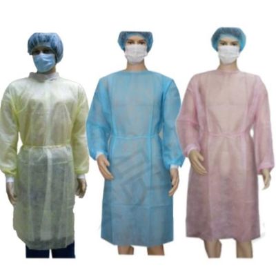 Vestido de aislamiento SMS estéril de tejido no tejido de color rosa desechable para operaciones en hospitales dentales