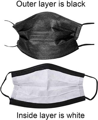 Máscara facial de uso desechable quirúrgica de protección con protección de filtro 3 pli negro