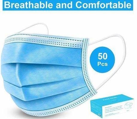 Máscara facial desechable de 3 pliegues con bucle de oreja de 14,5 * 9,5 cm