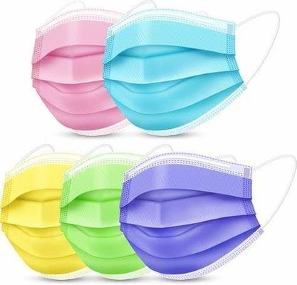 Máscara facial desechable de color personalizada 3 Ply Suministros médicos con bucle de oreja elástico