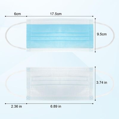 Máscara facial desechable de color personalizada 3 Ply Suministros médicos con bucle de oreja elástico