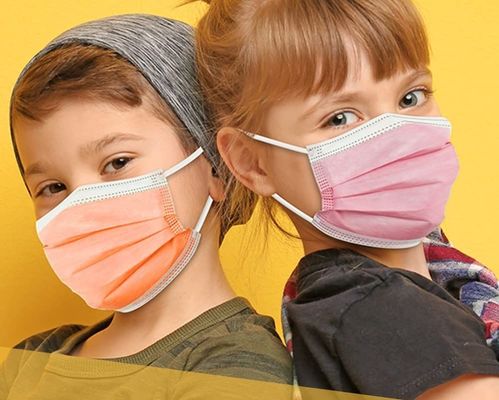 Máscara facial desechable de 3 capas con lazo en las orejas para niños adolescentes 14.5*9.5 Cm