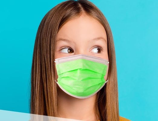 Máscara facial desechable de 3 capas con lazo en las orejas para niños adolescentes 14.5*9.5 Cm