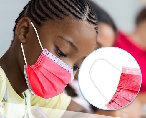 Máscara facial desechable de 3 capas con lazo en las orejas para niños adolescentes 14.5*9.5 Cm