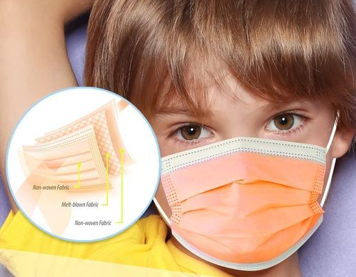 Máscara facial desechable de 3 capas con lazo en las orejas para niños adolescentes 14.5*9.5 Cm