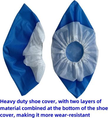 Limpieza Azul y blanco V206 de trabajo pesado PP CPE impermeable cubierta de zapato desechable