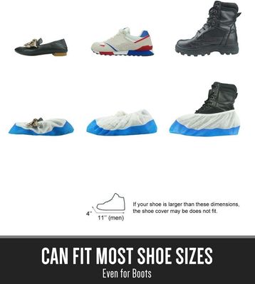 Limpieza Azul y blanco V206 de trabajo pesado PP CPE impermeable cubierta de zapato desechable