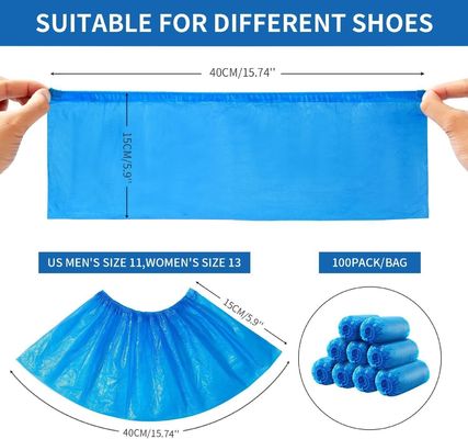 Cubierta de zapatos PE CPE para procedimientos dentales de peso ligero de 15*36cm hecha a mano o a máquina