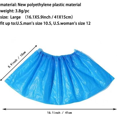 Cubierta de zapatos PE CPE para procedimientos dentales de peso ligero de 15*36cm hecha a mano o a máquina