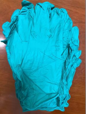 Guantes azules de nitrilo sin látex, libres de polvo, con certificación ISO de 240 mm de longitud para la manipulación de alimentos