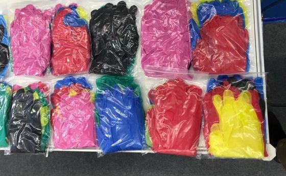 Guantes de examen desechables sin polvo no estériles mezclados con nitrilo-vinilo de 240 mm de longitud