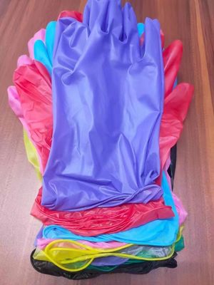 Guantes de examen desechables sin polvo no estériles mezclados con nitrilo-vinilo de 240 mm de longitud