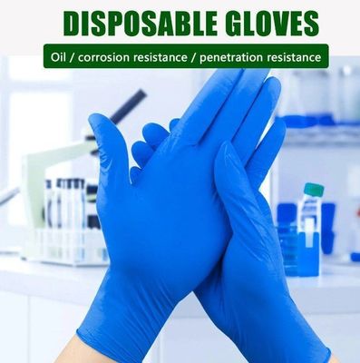 Guantes de examen de nitrilo sin polvo con impresión de logotipo y certificación de la FDA
