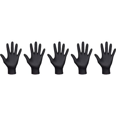 Guantes de examen de nitrilo sin polvo con impresión de logotipo y certificación de la FDA